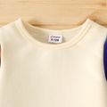 2pcs Baby Boy Long-sleeve Colorblock Sweatshirt and Sweatpants Set Color block image 3