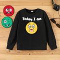 Kid Boy/Kid Girl Face Graphic Embroidered Removable Velcro closure Design Sweatshirt ( 3 Patch is included) Black image 4
