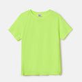 Activewear Moisture Wicking Kid Boy/Kid Girl Solid Color Breathable Short Raglan Sleeve Tee Green
