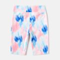 Activewear Polyester Spandex Fabric Kid Girl Tie Dyed Elasticized Soft Leggings Shorts powderblue image 5
