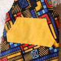 Baby Boy/Girl Colorful Geo Print Sleeveless Jumpsuit with Pocket Yellow