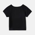 Activewear Moisture Wicking Baby Boy Black Textured Short-sleeve T-shirt Black