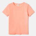 Activewear Moisture Wicking Toddler Girl Solid Color Breathable Short-sleeve Tee Pink