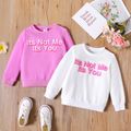 Toddler Girl Casual Letter Print Pullover Sweatshirt Pink