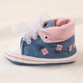 Baby / Toddler Lace Tie Floral Embroidered Prewalker Shoes Blue image 4