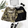 Kid Boy Casual Camouflage Print/Colorblock Pullover Sweatshirt CAMOUFLAGE