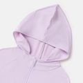 Activewear Anti-UV Kid Boy/Kid Girl Solid Color Sun Protection Zipper Hooded Jacket Light Purple