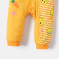 Looney Tunes Baby Boy/Girl Striped Spliced Long-sleeve Zip Jumpsuit Yellow image 5