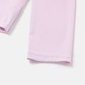 Activewear Anti-UV Kid Girl Back Slit Sun Protection Breathable Long-sleeve Light Purple Tee Light Purple image 5