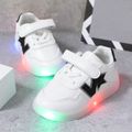 Toddler / Kid Geometric Graphic Velcro Strap LED Sneakers Black image 2