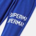 Superman 2pcs Toddler Boy Allover Letter Print Pullover Sweatshirt and Elasticized Blue Pants Set Blue image 5