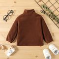 Baby Boy Rainbow Design Solid Long-sleeve Fleece Sweatshirt Brown image 3