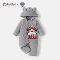 PAW Patrol Little Boy/Girl Puppy Front Buttons Fluffy Thicken Jumpsuit Light Grey image 1