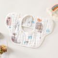 Babadores de algodão de bebê de 2 pacotes em forma de pétala Babadores de baba de bandana de 8 camadas para alimentação, baba e dentição Multicolorido image 4