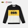 Batman Daddy and Me Colorblock Long-sleeve Pullover Sweatshirts Black image 2
