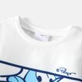 Smurfs 2pcs Toddler Boy Colorblock Letter Print Long-sleeve Tee and Cotton Pants Set Sky blue image 4