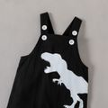 2pcs Baby Boy 100% Cotton Dinosaur Print Overalls and Long-sleeve Button Up Shirt Set Color block image 4