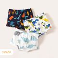 3-Pack Kid Boy Animal Dinosaur Print Boxer Briefs Underwear Multi-color image 1