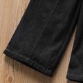 Toddler Girl Button Design Wide Leg Black Denim Jeans Black