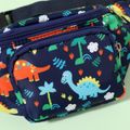 Kids Cartoon Dinosaur Pattern Zipper Fanny Pack Sling Bag Navy