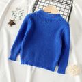 Toddler Girl Basic Solid Color Knit Sweater Blue image 2