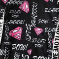 Superman Toddler Girl Letter Allover Print Long-sleeve Dress Black