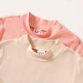 2-Pack Kid Girl 100% Cotton Solid Color Mock Neck Long-sleeve Ribbed Tee Color-A