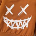 2pcs Baby Boy Long-sleeve Graphic Pullover Sweatshirt and Pants Set Brown