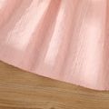 100% Cotton Baby Girl Pink Mesh Long-sleeve 3D Butterfly Decor Swiss Dot Dress Pink