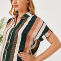 Nursing Colorful Stripe Short-sleeve Shirt COLOREDSTRIPES