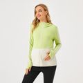 Activewear Anti-UV Maternity Two Tone Zip Up Hooded Jacket lightgreen
