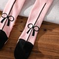 Baby Bow Graphic Colorblock Pantyhose for Girls Pink image 4