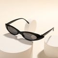 Women Narrow Cat Eye Frame Fashion Glasses (With Glasses Case) Black image 1
