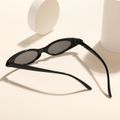 Women Narrow Cat Eye Frame Fashion Glasses (With Glasses Case) Black image 3