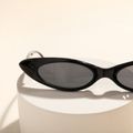 Women Narrow Cat Eye Frame Fashion Glasses (With Glasses Case) Black image 5