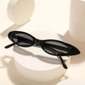 Women Narrow Cat Eye Frame Fashion Glasses (With Glasses Case) Black image 2