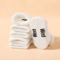7-pairs Baby Week Letter Pattern Terry Cuff White Socks White image 1