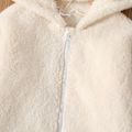 Toddler Girl/Boy Solid Color Fleece Hooded Coat Apricot image 5