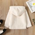 Toddler Girl/Boy Solid Color Fleece Hooded Coat Apricot image 3
