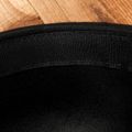 Wool Round Bowler Hat Solid Felt Derby Hat for Mom and Me Black