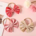 3-pack Plain Flannel Bow Hair Ties for Girls Multi-color