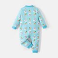 Looney Tunes Baby Boy/Girl Allover Print Long-sleeve Snap Jumpsuit Blue image 3