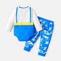 Justice League 2pcs Baby Boy Long-sleeve Graphic Romper and Camouflage Pants Set BLUEWHITE image 3