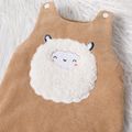 Baby Girl Sheep Pattern Brown Overalls Brown image 4