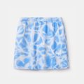 Activewear Polyester Spandex Fabric Toddler Girl Tie Dyed Breathable Soft Pleated Skirt Blue image 3