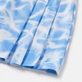 Activewear Polyester Spandex Fabric Toddler Girl Tie Dyed Breathable Soft Pleated Skirt Blue image 4
