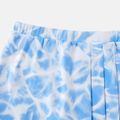 Activewear Polyester Spandex Fabric Toddler Girl Tie Dyed Breathable Soft Pleated Skirt Blue image 5