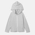 Activewear Anti-UV Toddler Girl Solid Color Sun Protection Hooded Jacket Grey image 1