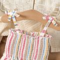 Babymädchen bunte gestreifte Rüschenordnung geraffte Overallkurzschlüsse Farbstreifen