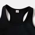 Activewear 4-way Stretch Kid Girl Solid Color Breathable Racer Back Tank Top Black
